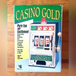 Vintage Waco Casino Gold One Armed Bandit Machine Toy Made in Japan